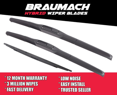 Wiper Blades Hybrid Aero HSV Commodore HSV (For VT, VX, VY, VZ) WAGON 1997-2006 FRONT PAIR & REAR BRAUMACH Auto Parts & Accessories 