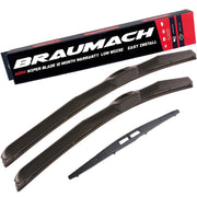 Wiper Blades Hybrid Aero Mitsubishi Outlander (For ZE, ZF) SUV 2003-2006 FRONT PAIR & REAR BRAUMACH Auto Parts & Accessories 