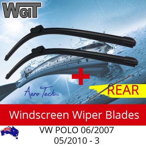 Wiper Blades Kit Front and Rear For VW POLO 06-2007 - 05-2010 - 3 Blades BRAUMACH Auto Parts & Accessories 