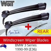 Wiper Blades Kit Front Rear For BMW 3 Series 1990-99 (E36) - Aero Design 3 x Blades BRAUMACH Auto Parts & Accessories 