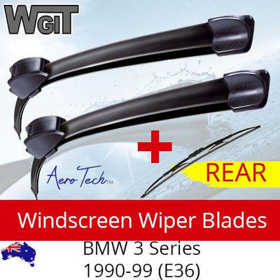 Wiper Blades Kit Front Rear For BMW 3 Series 1990-99 (E36) - Aero Design 3 x Blades BRAUMACH Auto Parts & Accessories 
