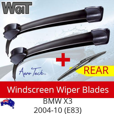Wiper Blades Kit Front Rear For BMW X3 2004-10 (E83) - Aero Design 3 x Blades BRAUMACH Auto Parts & Accessories 