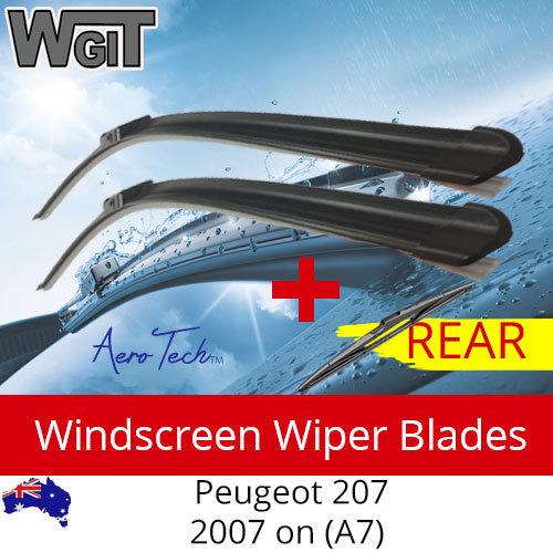 Wiper Blades Kit Front Rear For for Peugeot 207 2007 on (A7) 3 Blades BRAUMACH Auto Parts & Accessories 