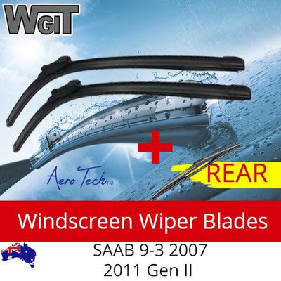 Wiper Blades Kit Front Rear For for SAAB 9-3 2007-2011 Gen II Aero Design - 3 Blades BRAUMACH Auto Parts & Accessories 