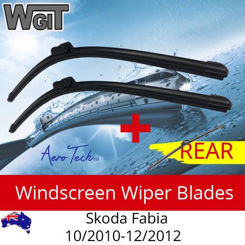 Wiper Blades Kit Front Rear For Skoda Fabia - 10-2010-12-2012 (PAIR) - 3 Blades BRAUMACH Auto Parts & Accessories 